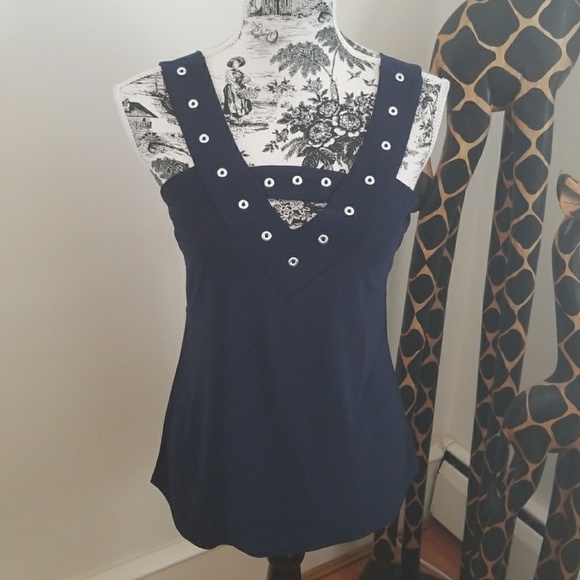 Diana Belle Tops - Navy blue tank top